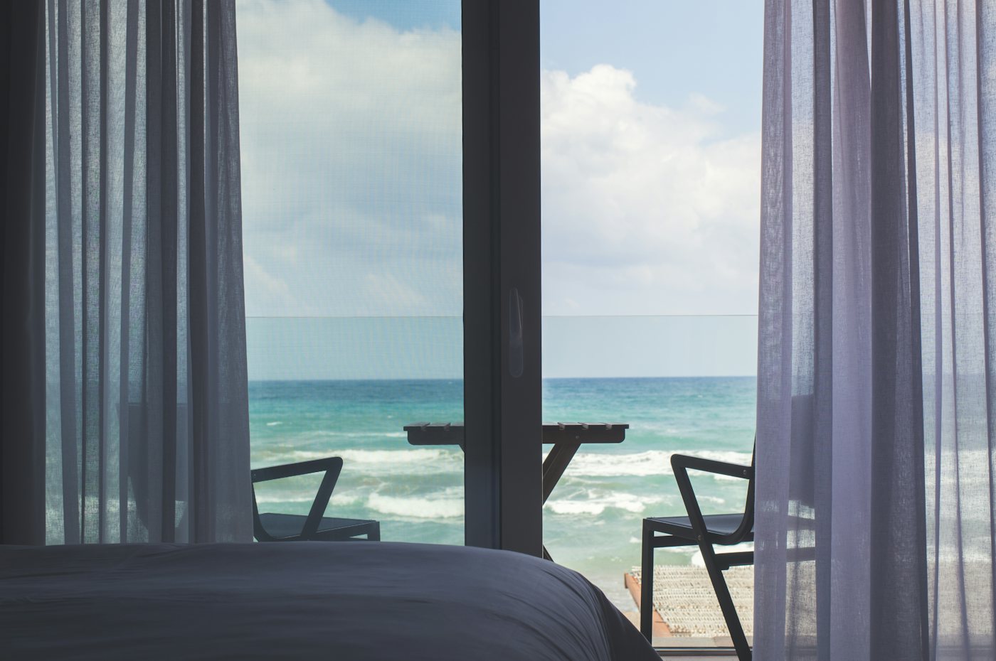 Sea view from a hotel room