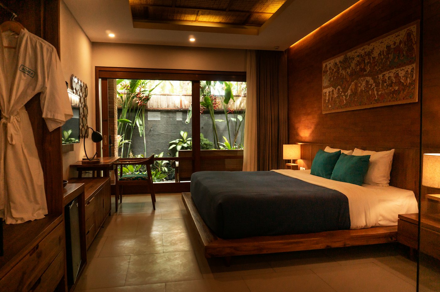 Hotel room with garden view